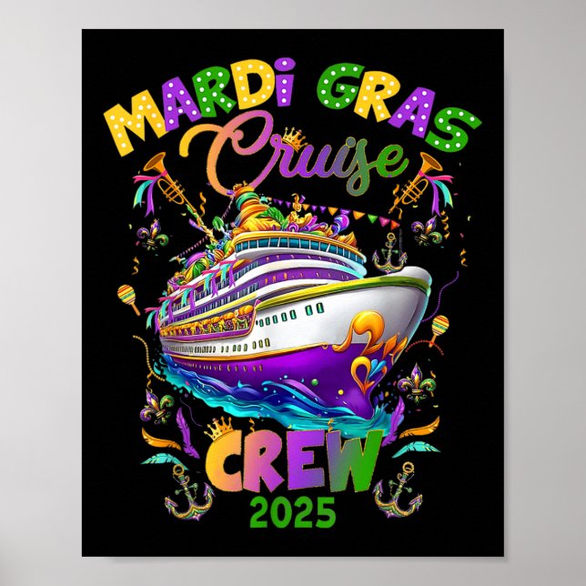 Affiche Mardi Gras Carnival Cruise 2025 Cruising Mask Ship (Devant)