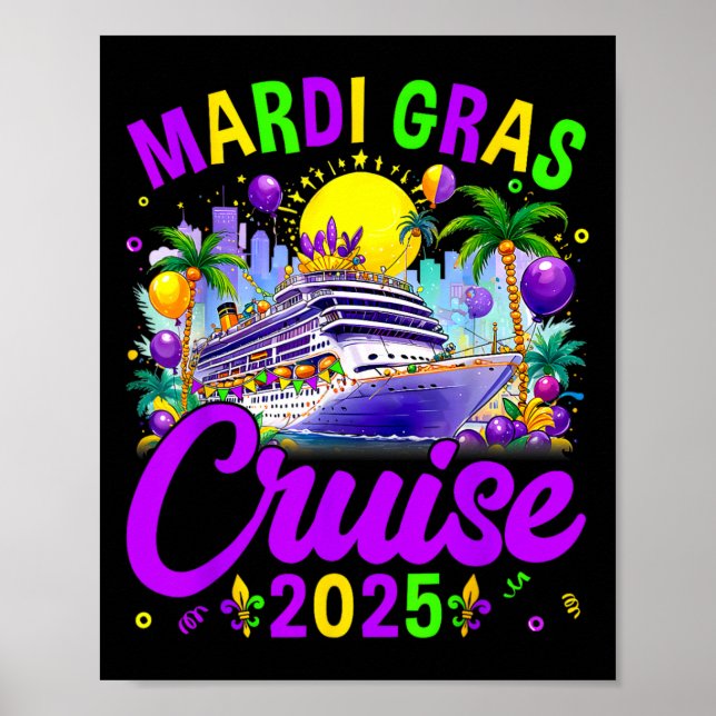 Affiche Mardi Gras Carnival Cruise 2025 Family Cruising (Devant)