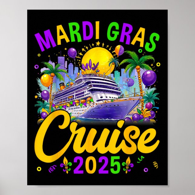 Affiche Mardi Gras Carnival Cruise 2025 Family Cruising Ma (Devant)