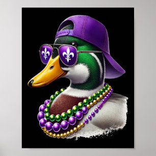 Affiche Mardi Gras Chasse Au Canard Mardi Gras Costume Fem