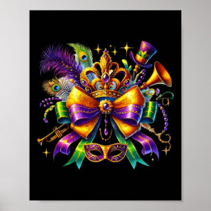 Affiche Mardi Gras Coquette Bow New Orleans Femmes Enfants