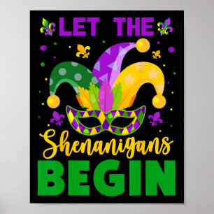 Affiche Mardi Gras Costume Laisser Les Shenanigans Commenc