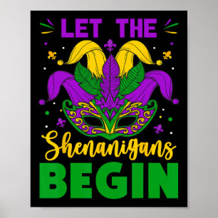 Affiche Mardi Gras Costume Laisser Les Shenanigans Commenc