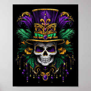 Affiche Mardi Gras Costume sucre crâne carnaval Hommes