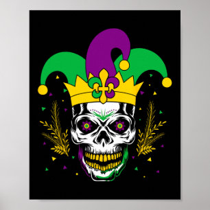 Affiche Mardi Gras Costume sucre crâne carnaval Hommes