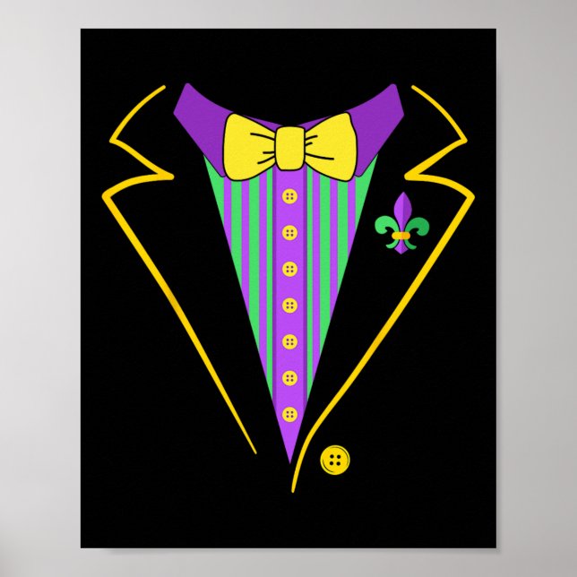 Affiche Mardi Gras Costume Tuxedo Pour Les Mas Costumés De (Devant)