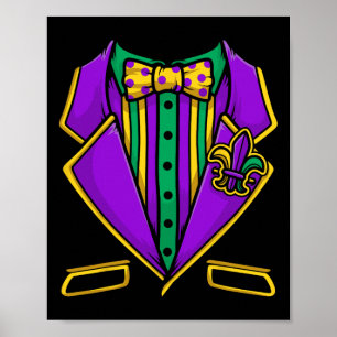 Affiche Mardi Gras Costume Tuxedo Pour Les Mas Costumés De
