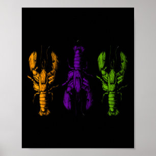 Affiche Mardi Gras Crawfish Happy Mardi Gras 2025 Correspo