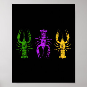 Affiche Mardi Gras Crawfish Jester perle Casquette Tead Ne