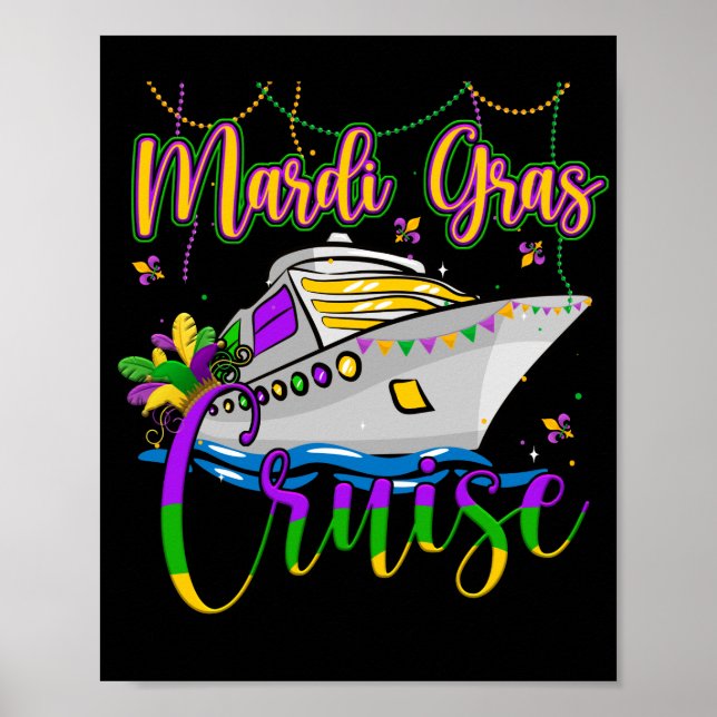 Affiche Mardi Gras Croisière Correspondant Famille Fête Ca (Devant)