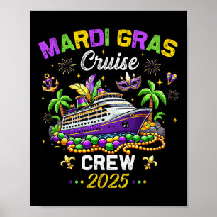 Affiche Mardi Gras Cruise 2025 Vintage Family Matching Tri