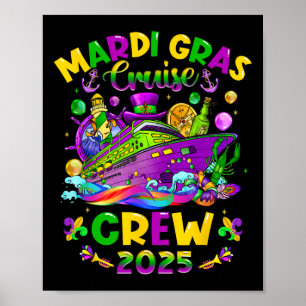 Affiche Mardi Gras Cruise Crew 2025 Famille Correspondant