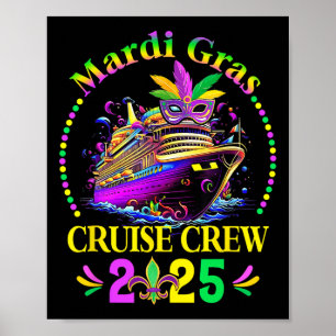 Affiche Mardi Gras Cruise Crew 2025 Trip New Orleans Famil