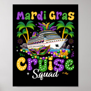 Affiche Mardi Gras Cruise Crew 2025 Trip New Orleans Famil