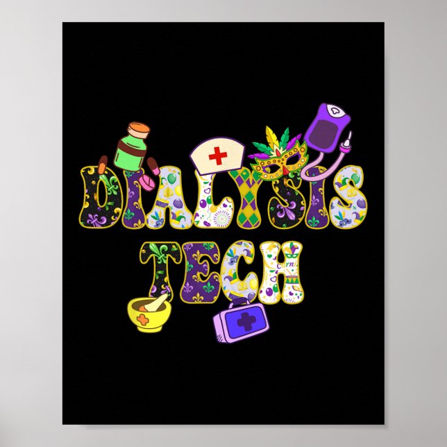 Affiche Mardi Gras Day Dialyse Tech New Orleans Festival (Devant)