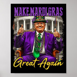 Affiche Mardi Gras Donald Trump Grand à nouveau drapeau am