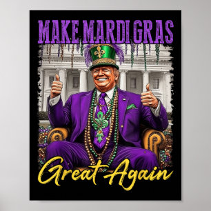 Affiche Mardi Gras Donald Trump Grand à nouveau drapeau am
