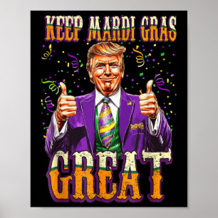 Affiche Mardi Gras Donald Trump Grand à nouveau drapeau am