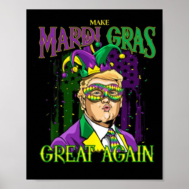 Affiche Mardi Gras Donald Trump Mardi Gras Américain (Devant)