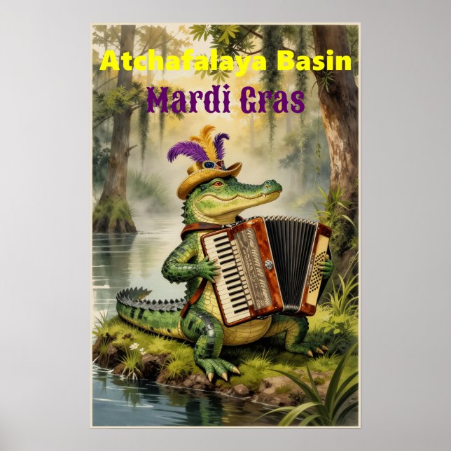 Affiche Mardi Gras du bassin d'Atchafalaya (Devant)