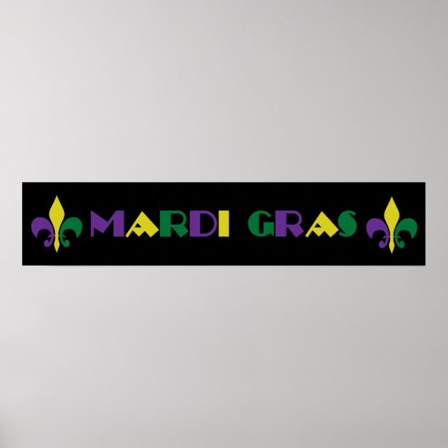 Affiche Mardi Gras ~ Fleur De Lis (Devant)