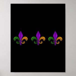 Affiche Mardi Gras Fleur De Lis Nola Nouvelle Orléans Et L