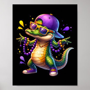 Affiche Mardi Gras Garçons Hommes Alligator Mardi Gras