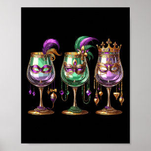 Affiche Mardi Gras Gl Du Vin Drôle Boisson Festival