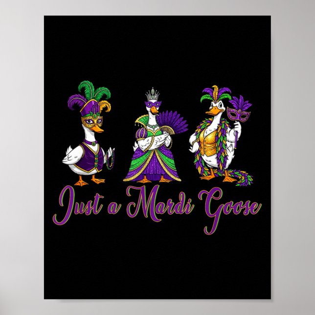 Affiche Mardi Gras Goose 2026 Gift Funny Tee Men,women  (Devant)
