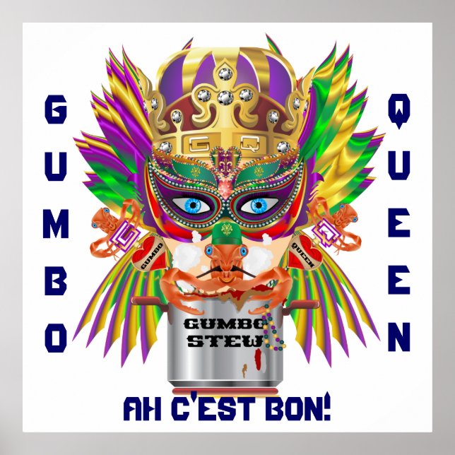 Affiche Mardi Gras Gumbo Queen View (Devant)
