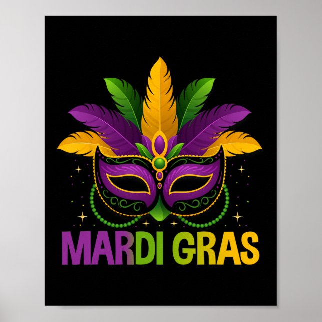 Affiche Mardi Gras Jester Masque Costume Enfants Filles Ga (Devant)