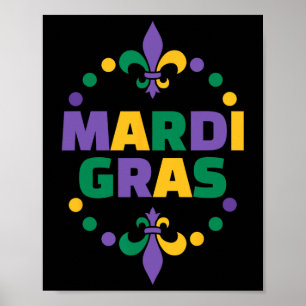 Affiche Mardi Gras Joyeux Carnaval de Mardi Gras