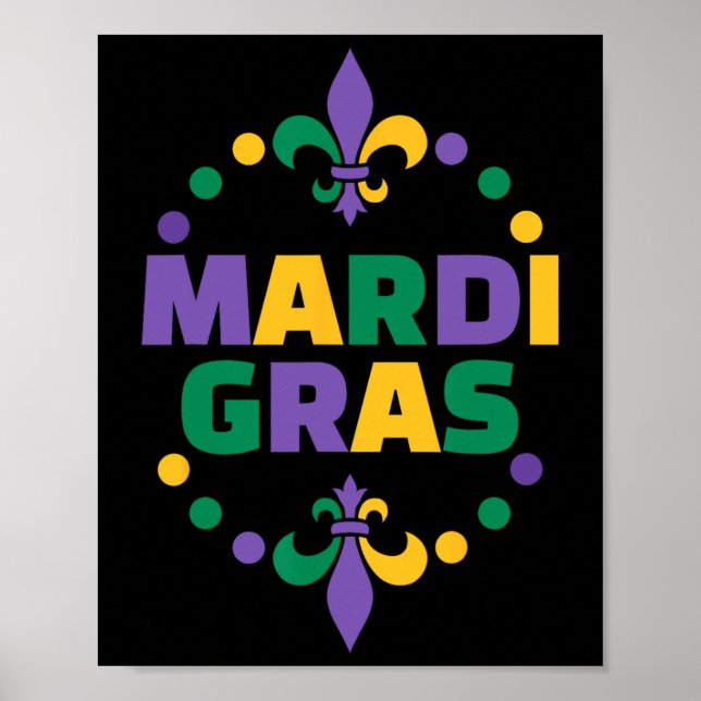 Affiche Mardi Gras Joyeux Carnaval de Mardi Gras (Devant)