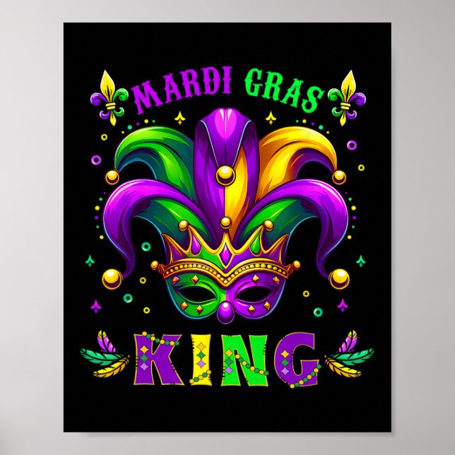 Affiche Mardi Gras King Fun Mardi Gras Carnaval 2025 Cadea (Devant)