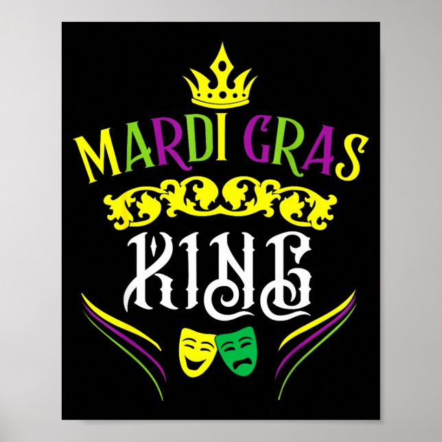 Affiche Mardi Gras King Funny New Orleans Party Parade  (Devant)