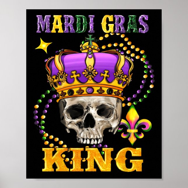Affiche Mardi Gras King Hommes Costume de carnaval Cadeau  (Devant)