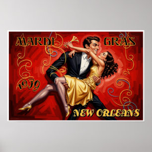 Affiche Mardi Gras La Nouvelle-Orléans