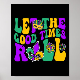 Affiche Mardi Gras Laisser Le Bon Temps Faire Rouler Les H
