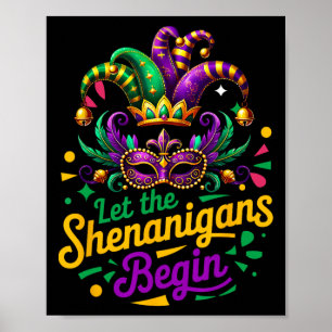 Affiche Mardi Gras Laisser Les Shenanigans Commencer Les H