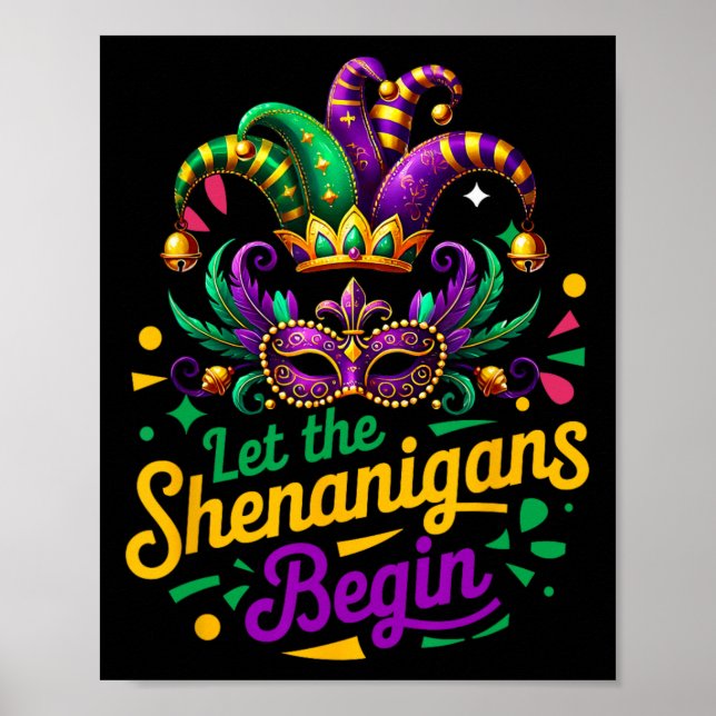 Affiche Mardi Gras Laisser Les Shenanigans Commencer Les H (Devant)