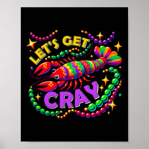 Affiche Mardi Gras Lit Cray Crawfish Carnival Parade