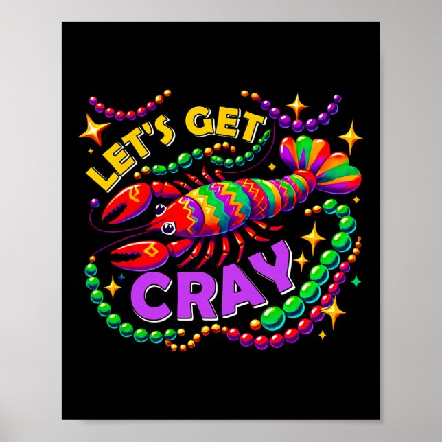Affiche Mardi Gras Lit Cray Crawfish Carnival Parade (Devant)