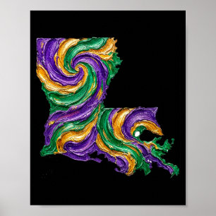 Affiche Mardi gras louisiane état Mardi gras louisiane st