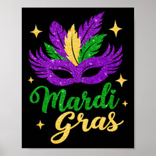 Affiche Mardi Gras Mask Fun 2025 Mardi Gras Party Enfants 