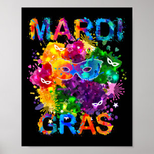 Affiche Mardi Gras Masque Chemise Aquarelle Femmes Hommes 