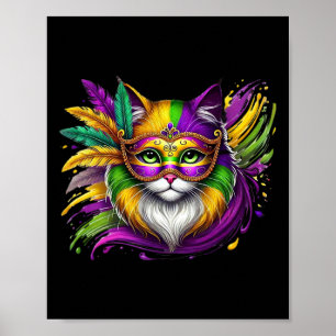 Affiche Mardi Gras Masque de chat Costume tenue femme fill