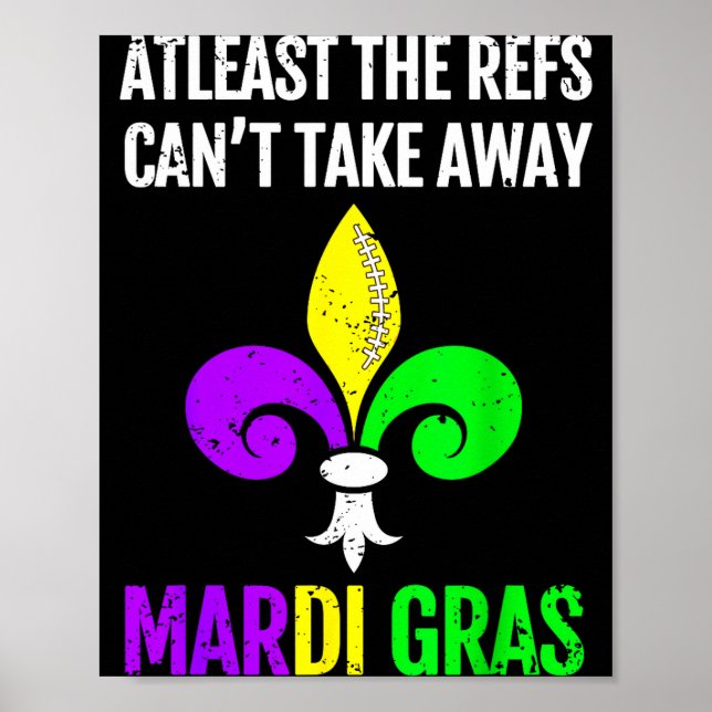 Affiche Mardi Gras New Orleans Funny Football Gift  (Devant)