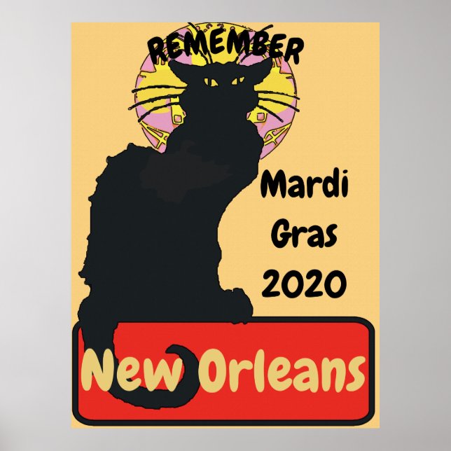 Affiche Mardi Gras, Nouvelle-Orléans, Conversation Noir, (Devant)