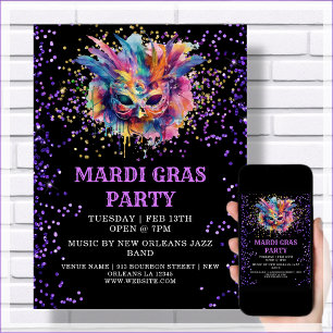 Affiche Mardi Gras, Parties scintillant