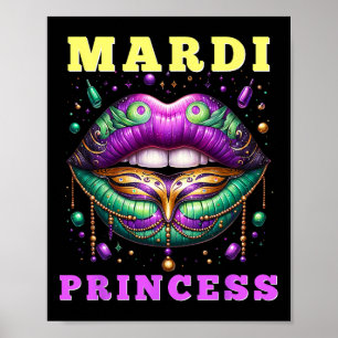 Affiche Mardi Gras Princesse Mardi Gras Lips 2025 Femmes